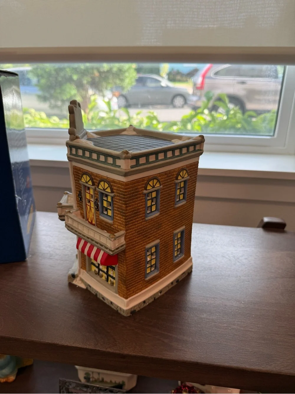 Classic Santa's Workbench Candle Works Building - Cream and Red